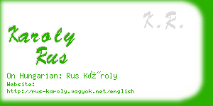 karoly rus business card